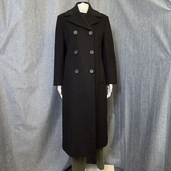 Cinziaerre Rodel SPA Long Line Coat Luxury Italian Wool Coat Women’s US8 Black - Picture 1 of 12